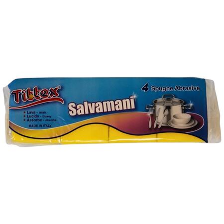 TITTEX SPUGNA SALVAMANI 4 PEZZI (Confezione da 12 pezzi) 