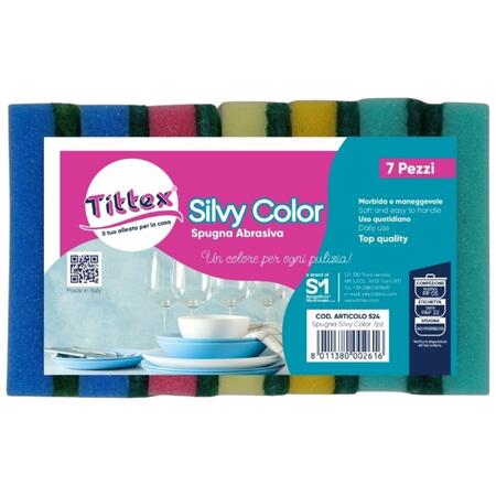 TITTEX SPUGNA SILVY COLOR 7 PEZZI (Confezione da 10 pezzi) 