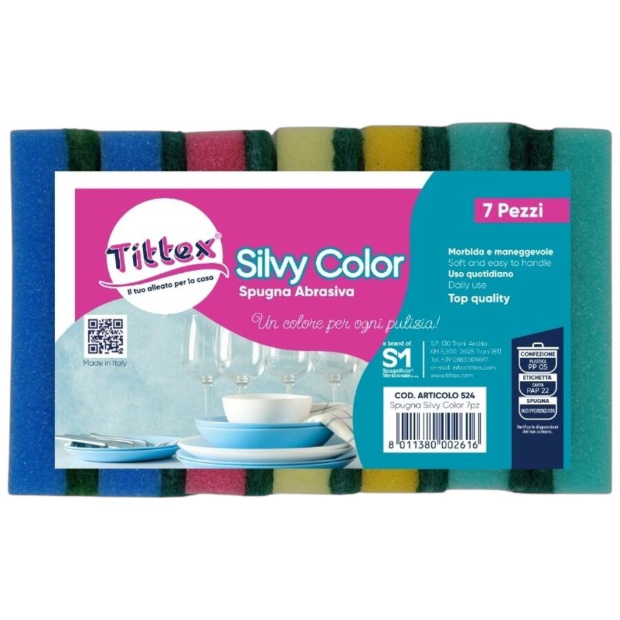 TITTEX SPUGNA SILVY COLOR 7 PEZZI (Confezione da 10 pezzi) 