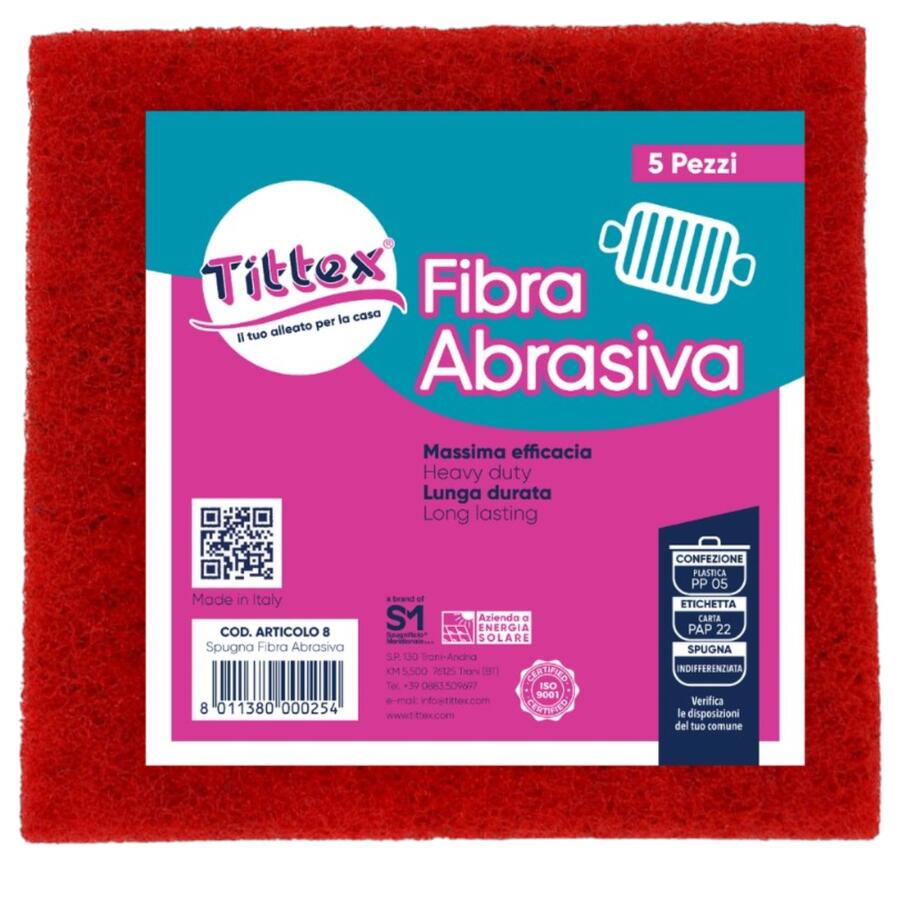 TITTEX SPUGNA ABRASIVA 5 PEZZI (Confezione da 12 pezzi) 
