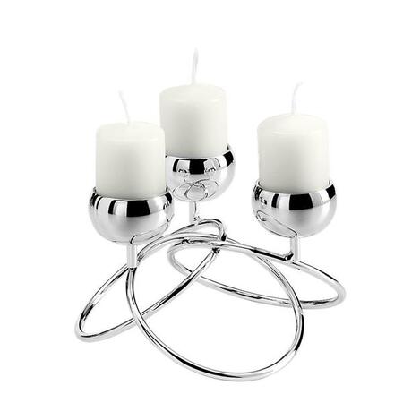 Fantin Argenti – Candelabro 3 Fiamme – Acciaio Cromato – 16,5×15,2×h9,8 cm