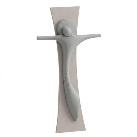 Fantin Argenti – Cristo Bicolor – Legno Tortora e Polvere di Marmo Grigio – 43×23 cm
