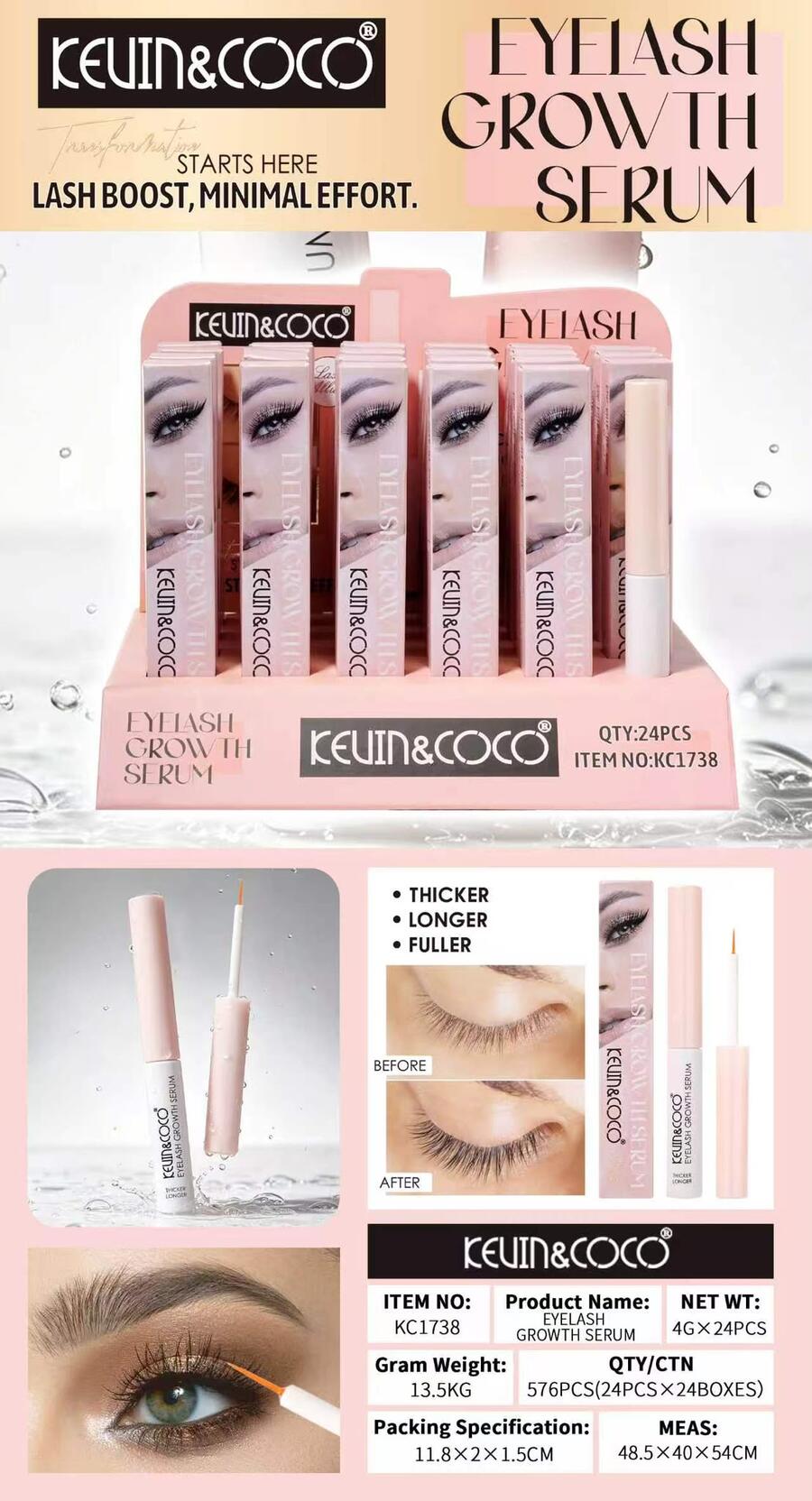 KEVIN & COCO EYELASH GROWTH SERUM [Conf. da 24 pezzi]