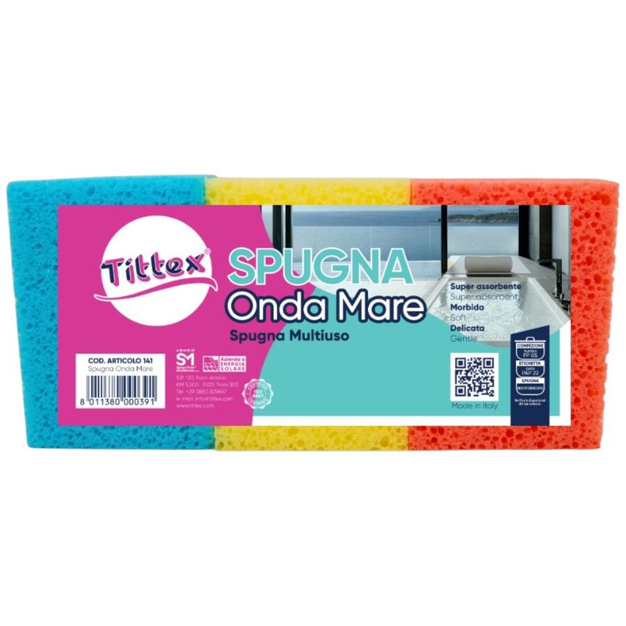 TITTEX SPUGNA ONDA MARE 3 PEZZI (Confezione da 12 pezzi) 