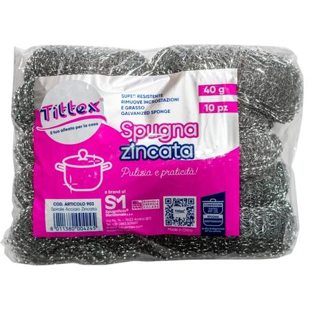 TITTEX SPUGNA ACCIAIO ZINCATE 10 PEZZI 