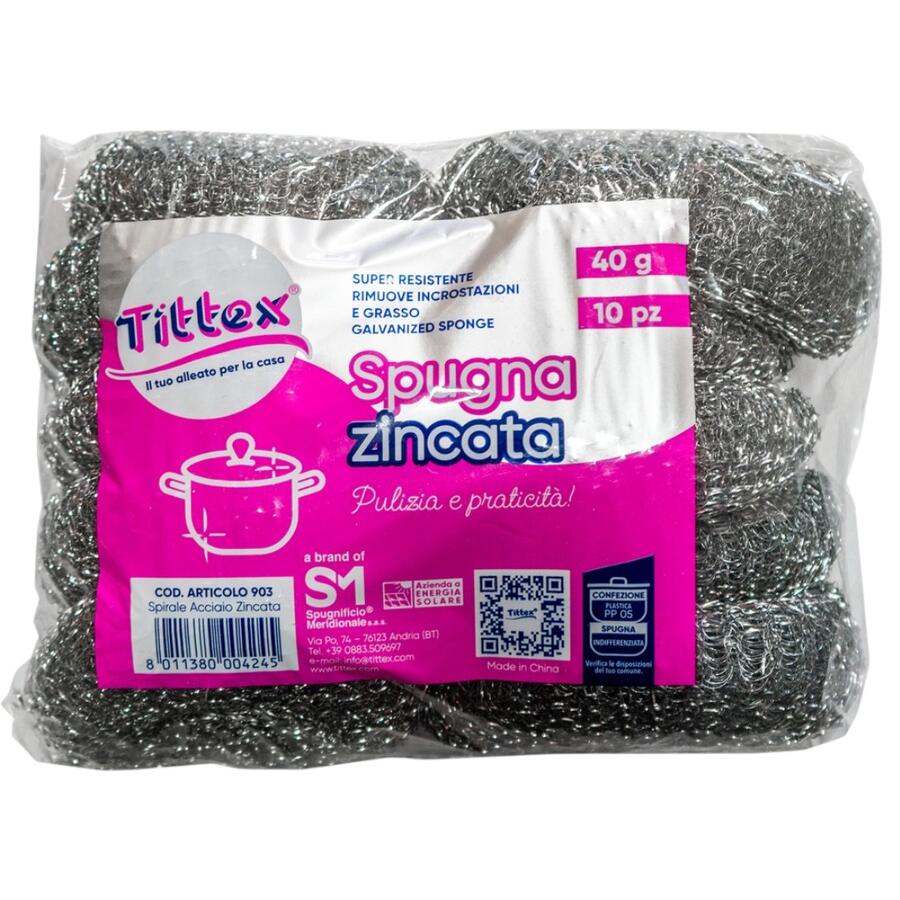 TITTEX SPUGNA ACCIAIO ZINCATE 10 PEZZI 