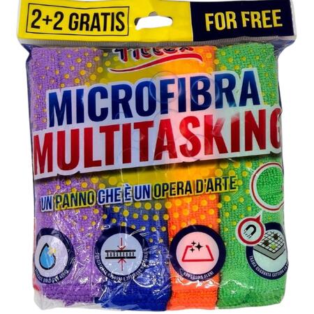 TITTEX PANNI MICROFIBRA MULTITASKING 4 PEZZI 32X32 CM (Confezione da 6 pezzi) 