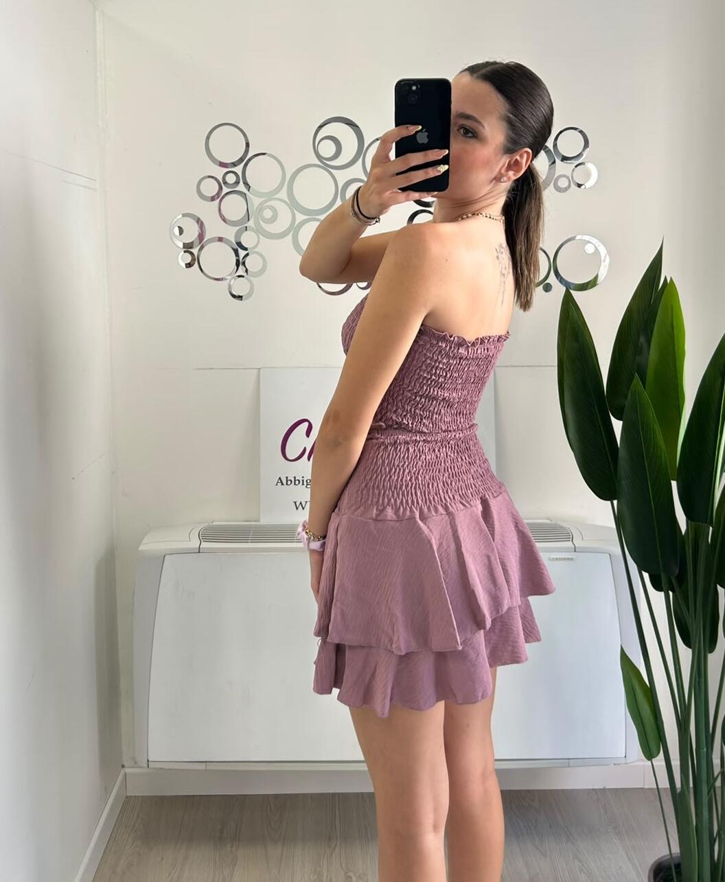 NOVITÀ Completo top & gonna tinta unita