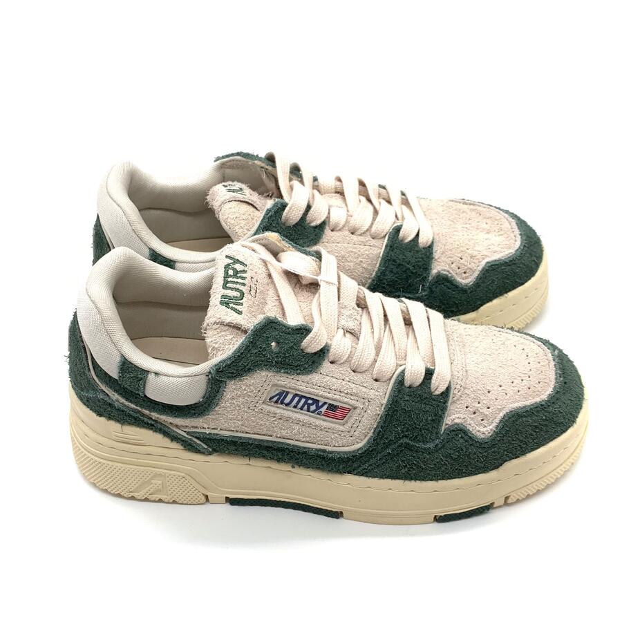 Autry CLC low wom Suede/mesh Cream/Bottle