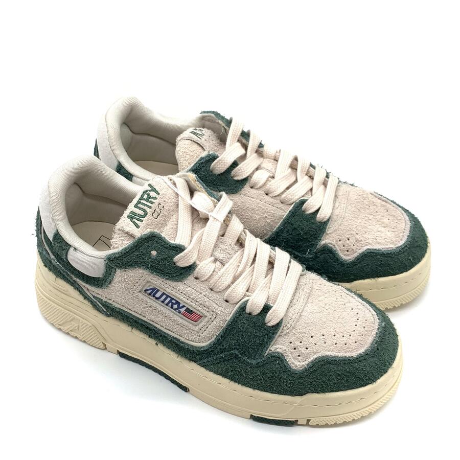 Autry CLC low wom Suede/mesh Cream/Bottle