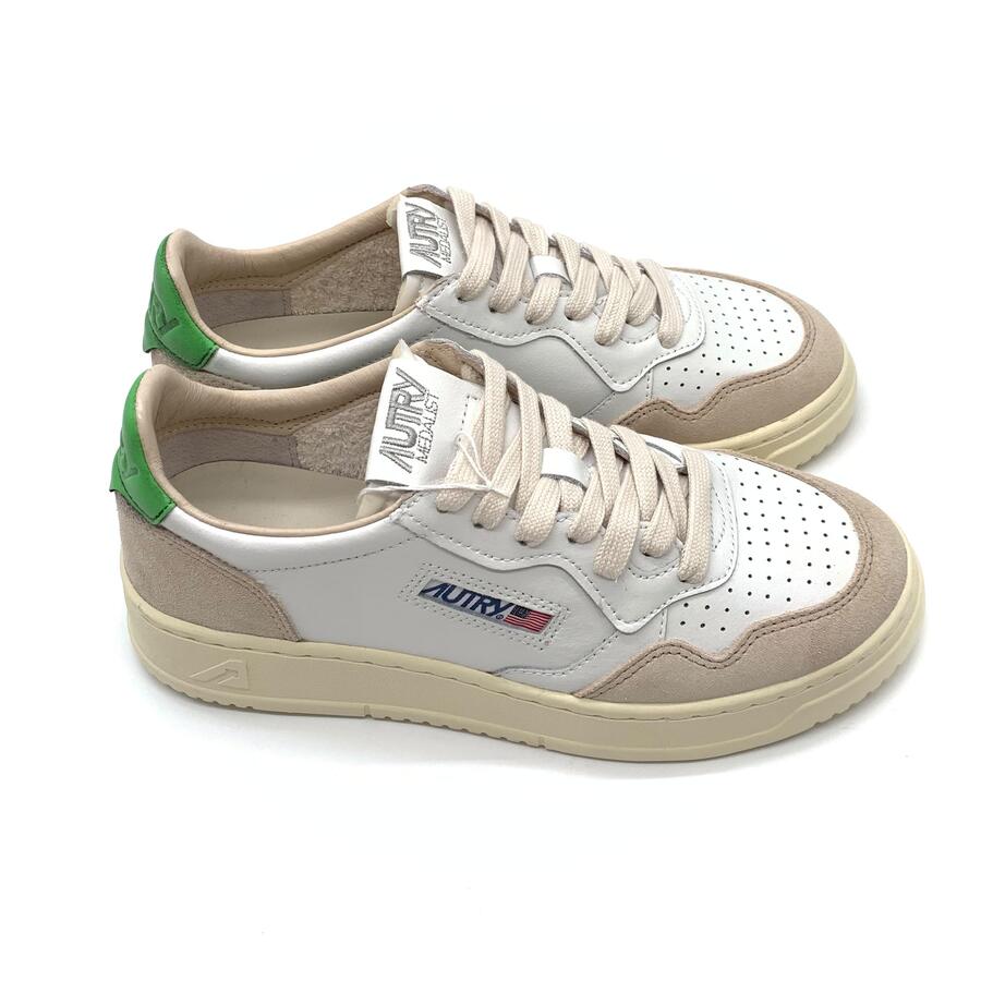 Autry medalist Suede White/bud Green 