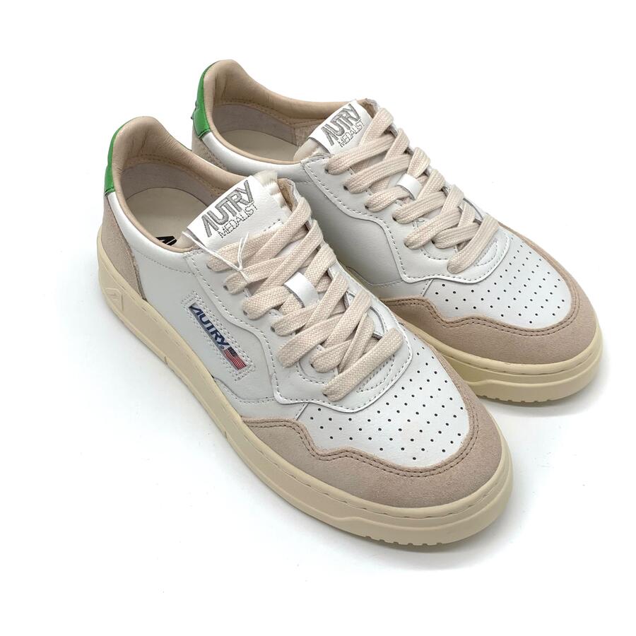 Autry medalist Suede White/bud Green 