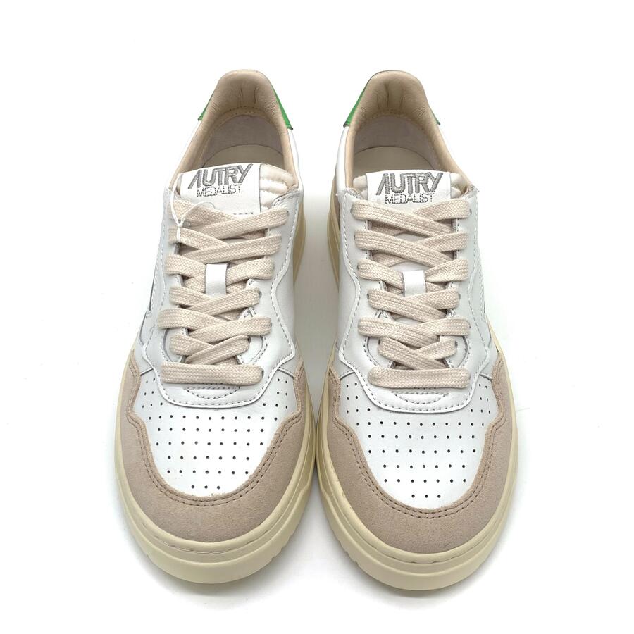 Autry medalist Suede White/bud Green 