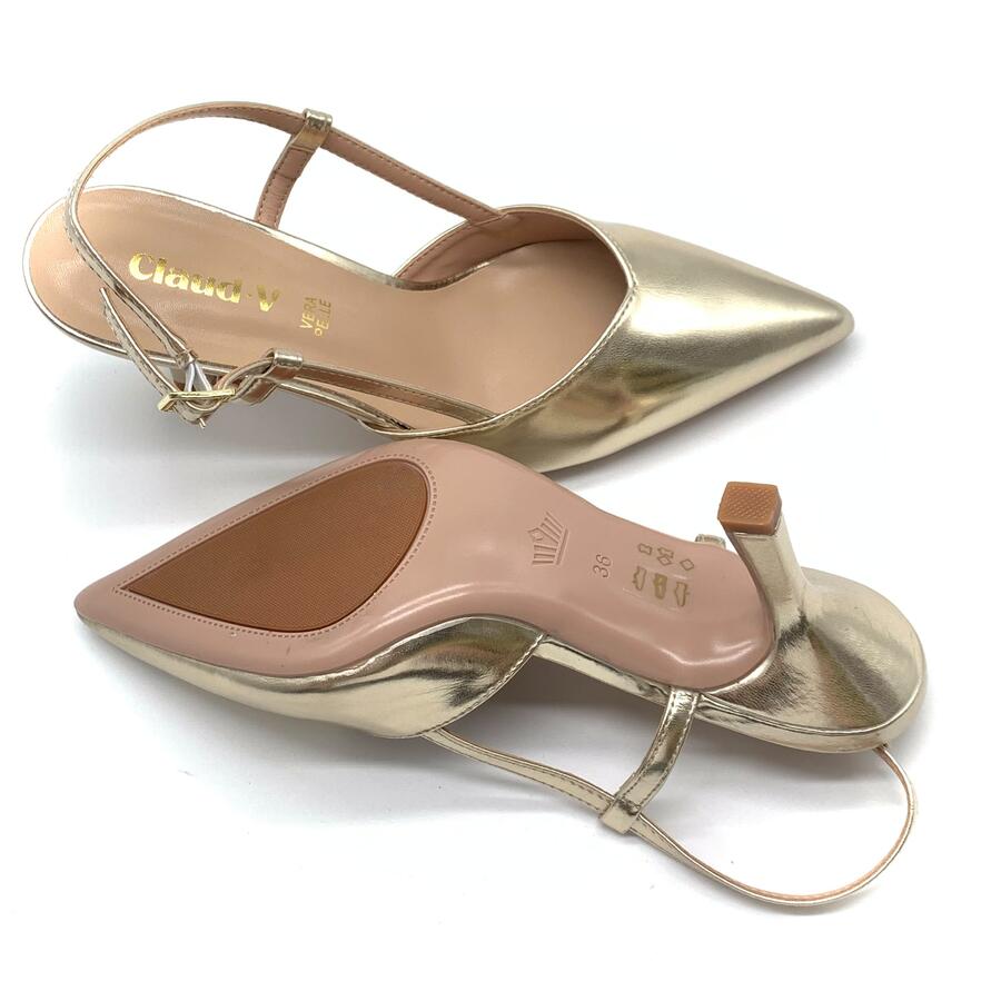 Claud.v Chanel slingback platino