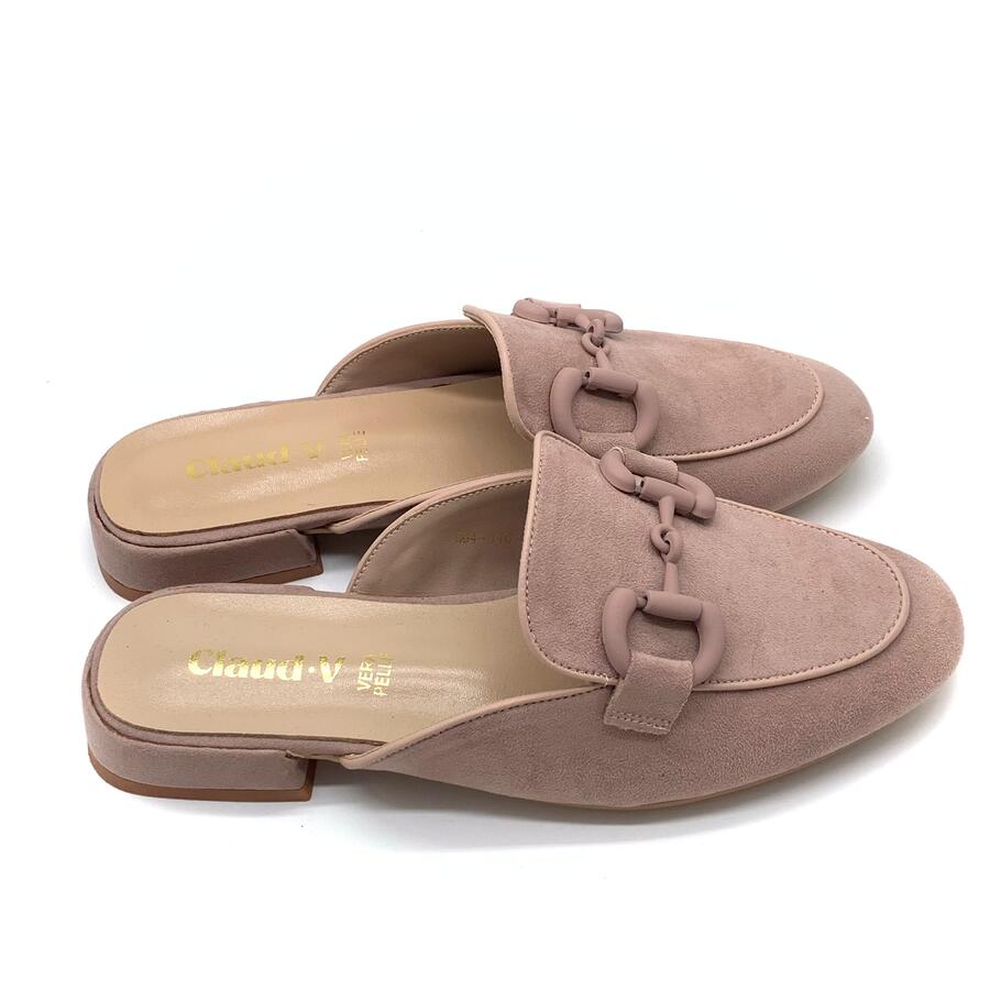 Claud.V sabot in suede cipria