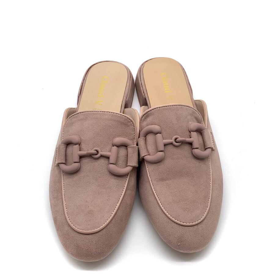 Claud.V sabot in suede cipria