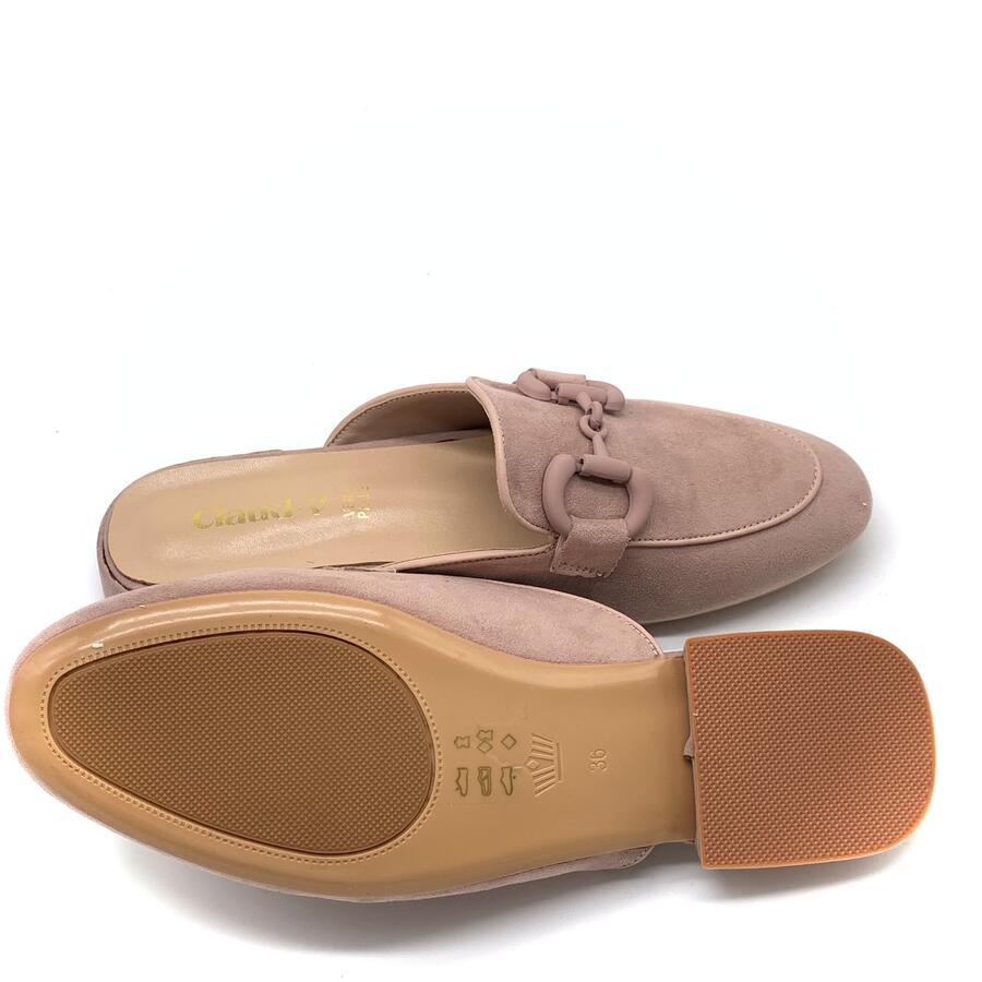 Claud.V sabot in suede cipria