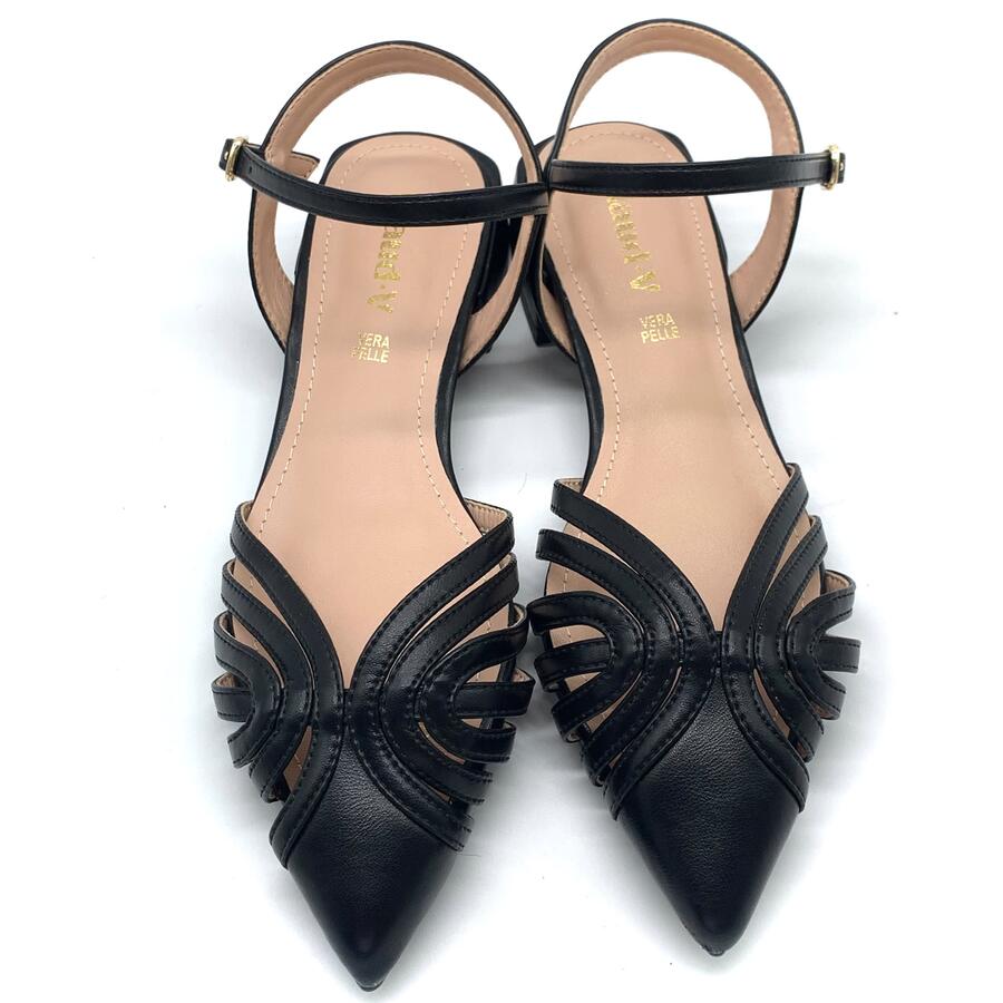 Claud.V sandalo slingback nero