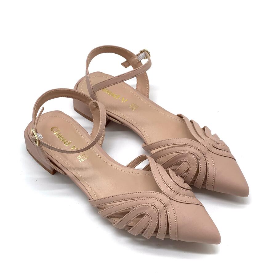 Claud.V sandalo slingback cipria