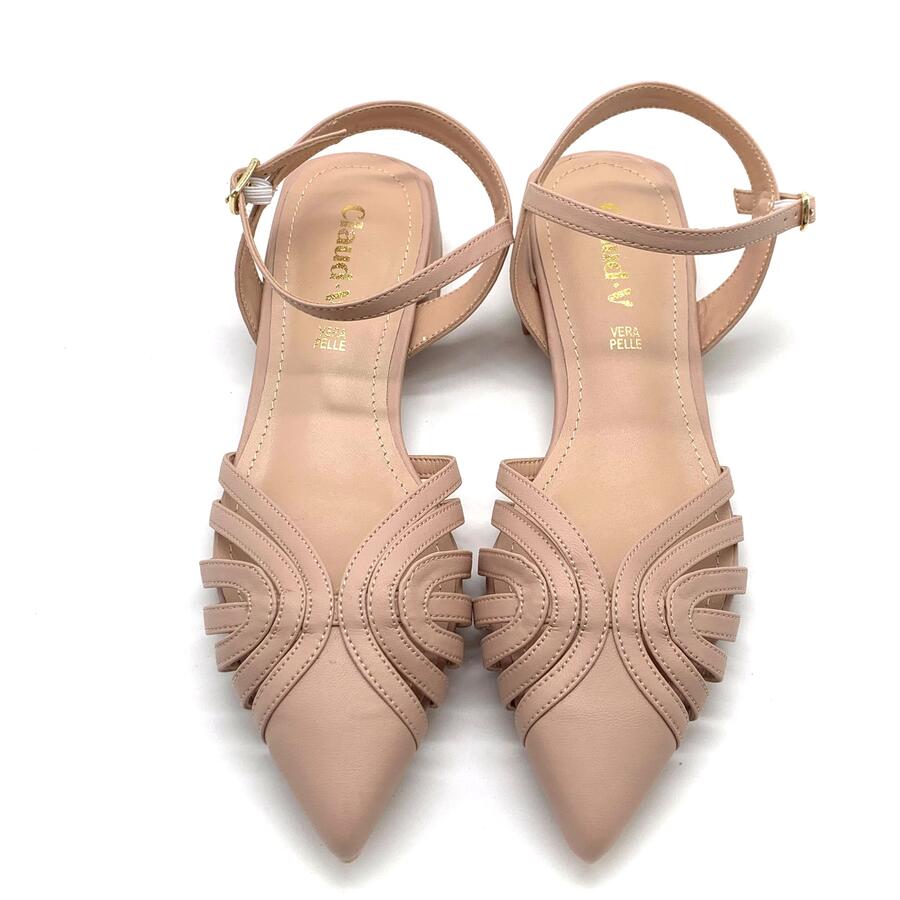 Claud.V sandalo slingback cipria