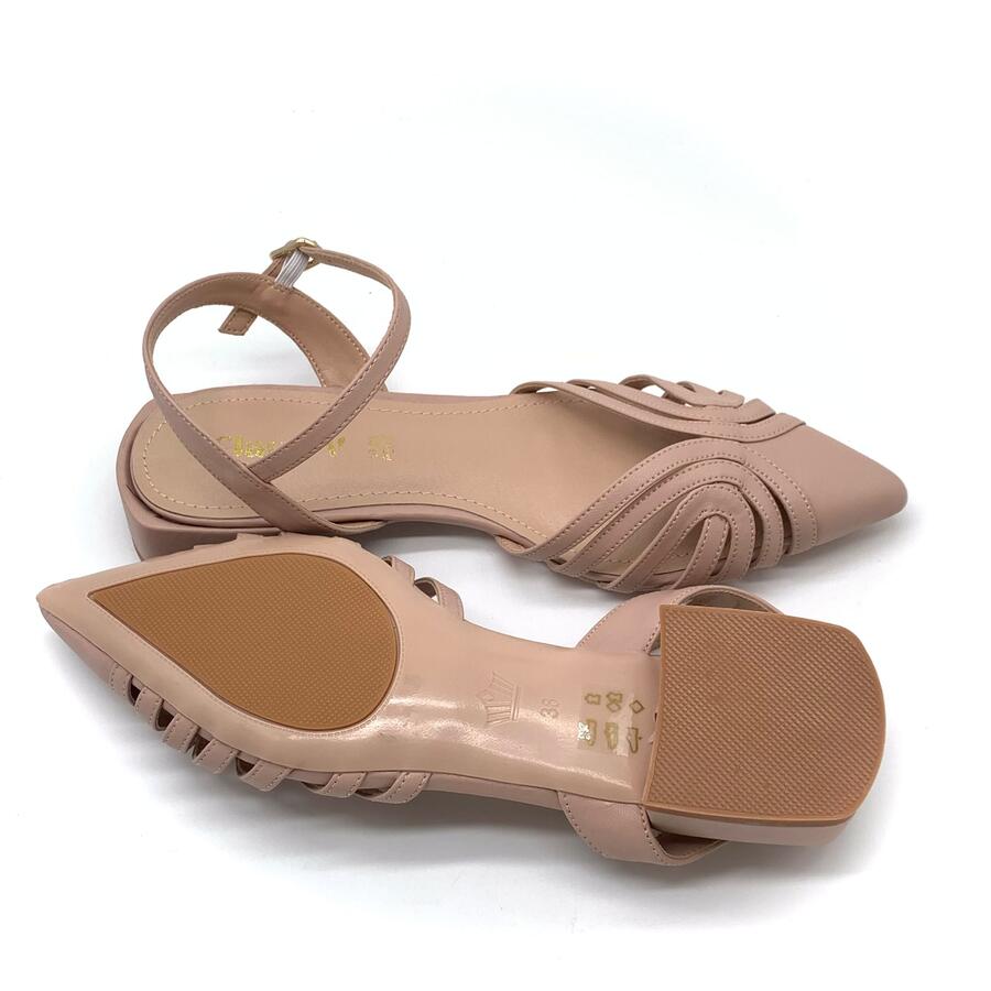Claud.V sandalo slingback cipria