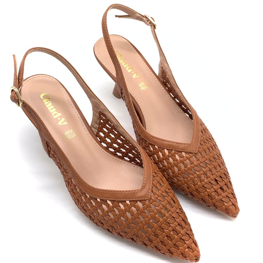 Claud.V Chanel traforato marrone cuoio
