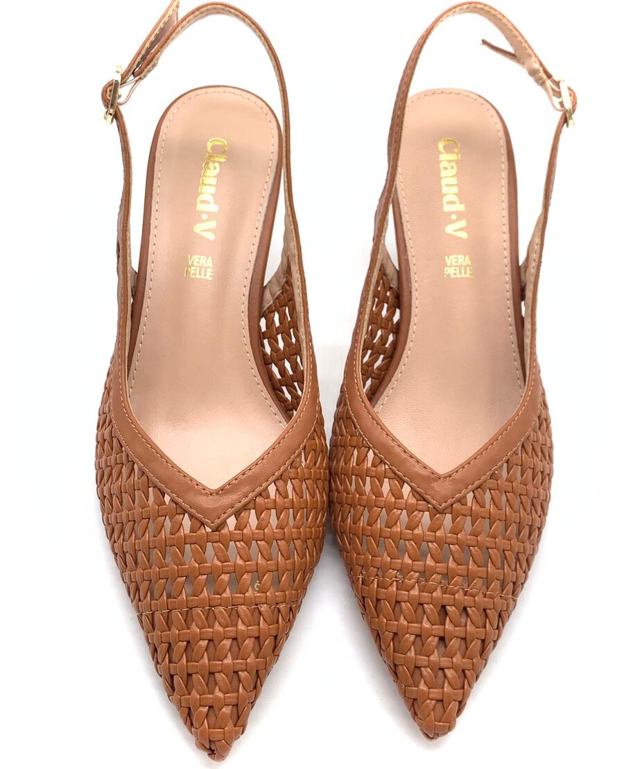 Claud.V Chanel traforato marrone cuoio