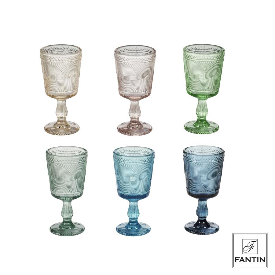 Fantin Argenti – Set 6 Bicchieri Liquore a Calice Colorati – Pasta di Vetro – 60 ml