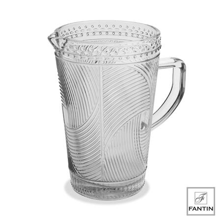 Fantin Argenti – Caraffa Trasparente – Pasta di Vetro Decorata – H. 21 cm – 1,5 L