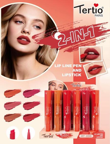 TERTIO 2 IN 1 LIP LINER PEN AND LIPSTICK [Conf. da 30 pezzi]