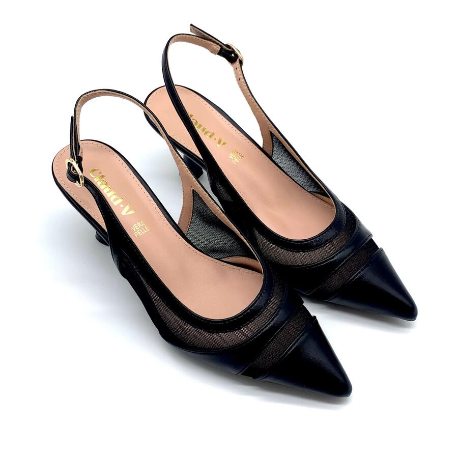 Claud.V Chanel nero con motivo a rete 