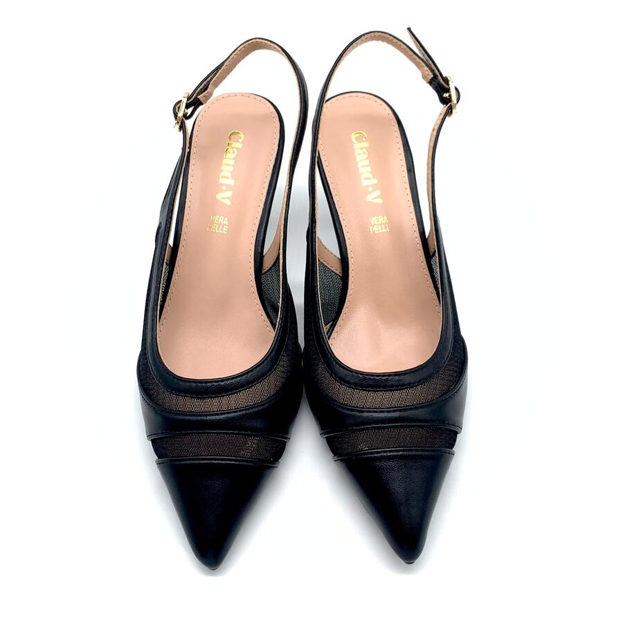 Claud.V Chanel nero con motivo a rete 