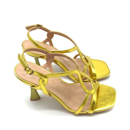 Claud.V sandalo con tacco limone  
