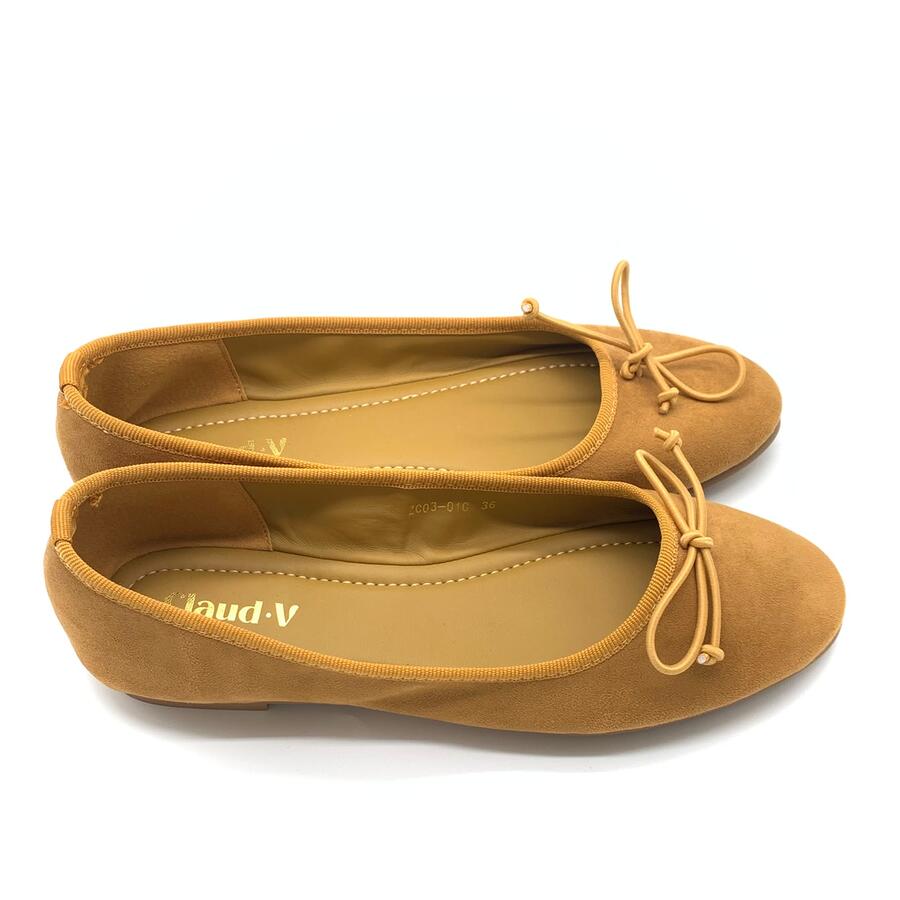 Claud.V ballerine senape con fiocco