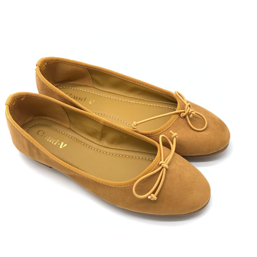 Claud.V ballerine senape con fiocco