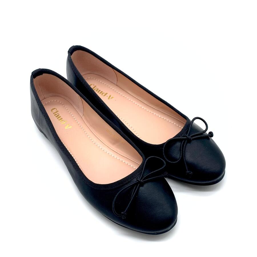 Claud.V ballerine nere con fiocco