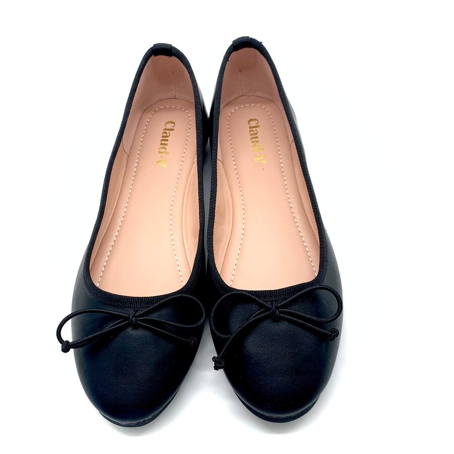 Claud.V ballerine nere con fiocco
