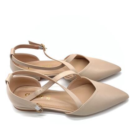 Claud.V ballerine beige con incrocio