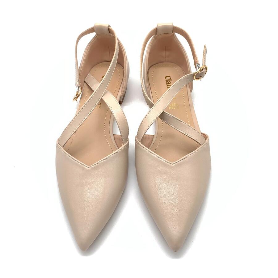 Claud.V ballerine beige con incrocio