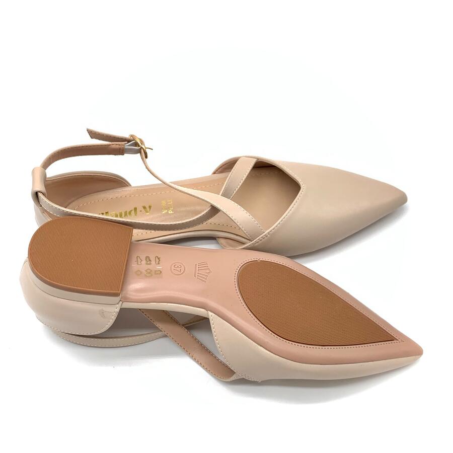Claud.V ballerine beige con incrocio