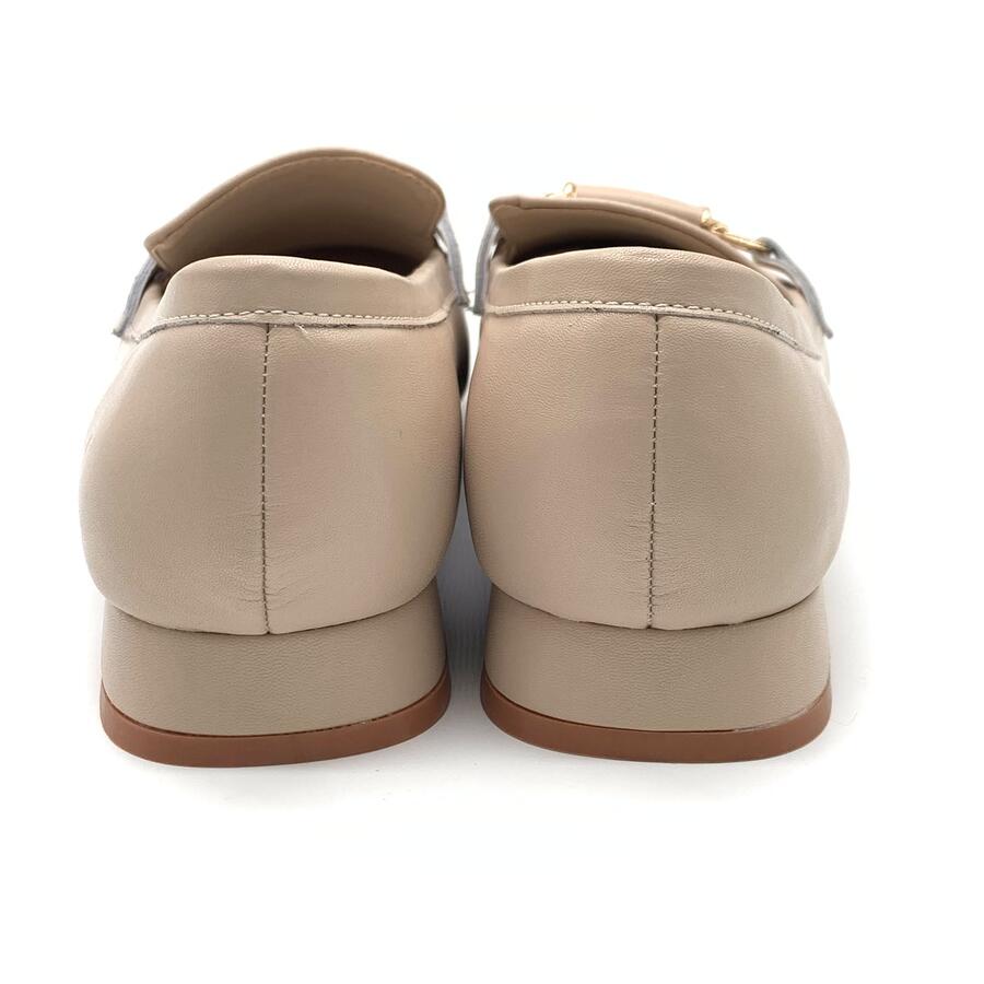 Claud.V mocassino beige con morsetto dorato/beige