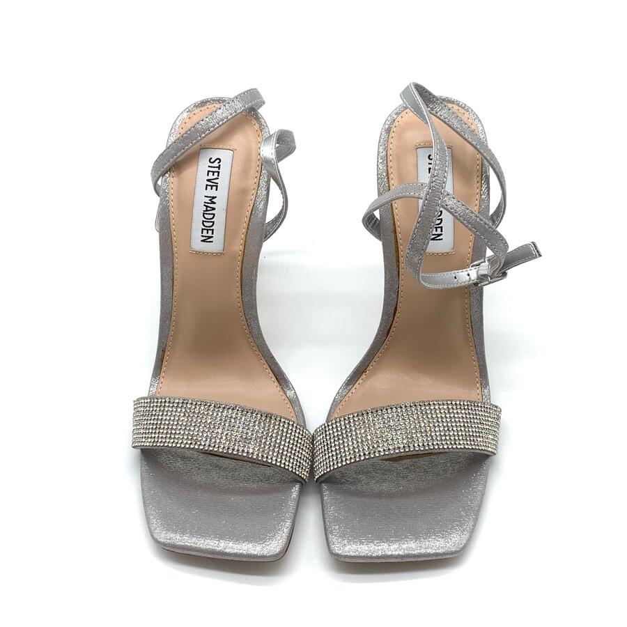 Steve Madden sandalo con tacco silver e strass 