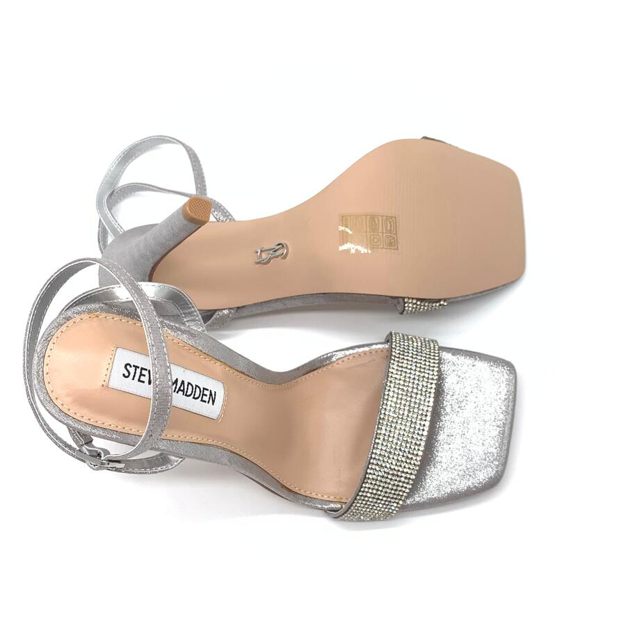 Steve Madden sandalo con tacco silver e strass 