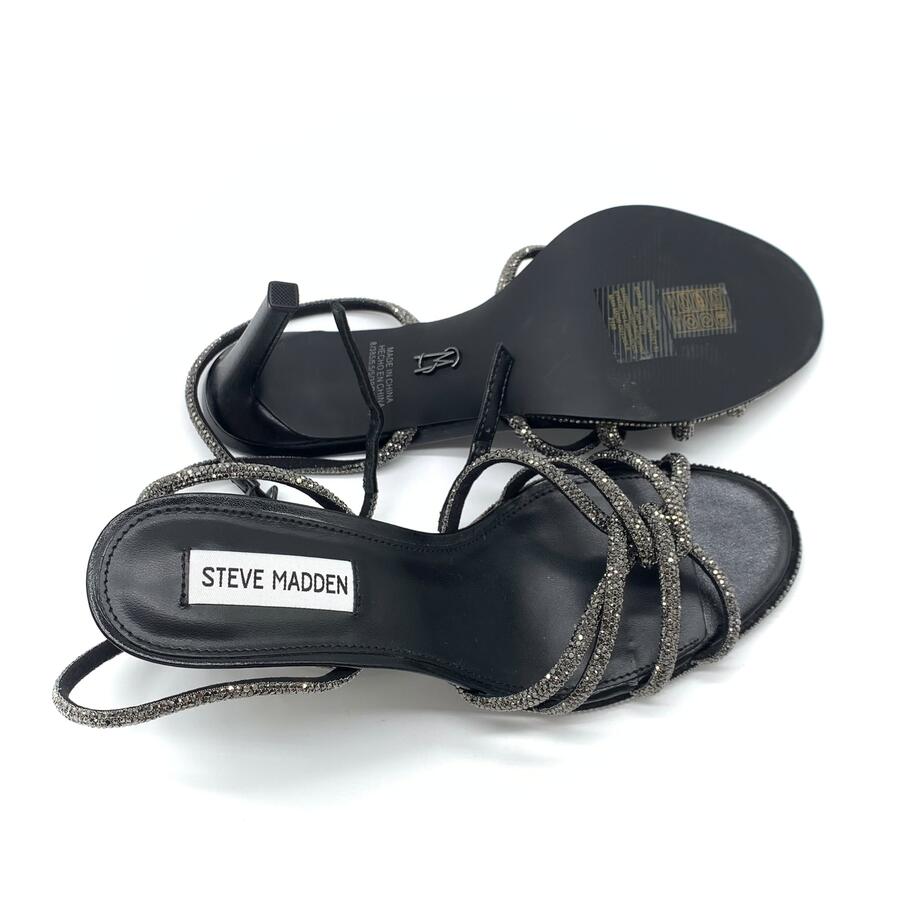 Steve Madden sandalo intrecciato con tacco black e strass 