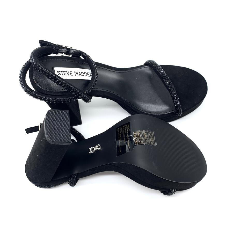 Steve Madden sandalo chateau con tacco nero e strass 
