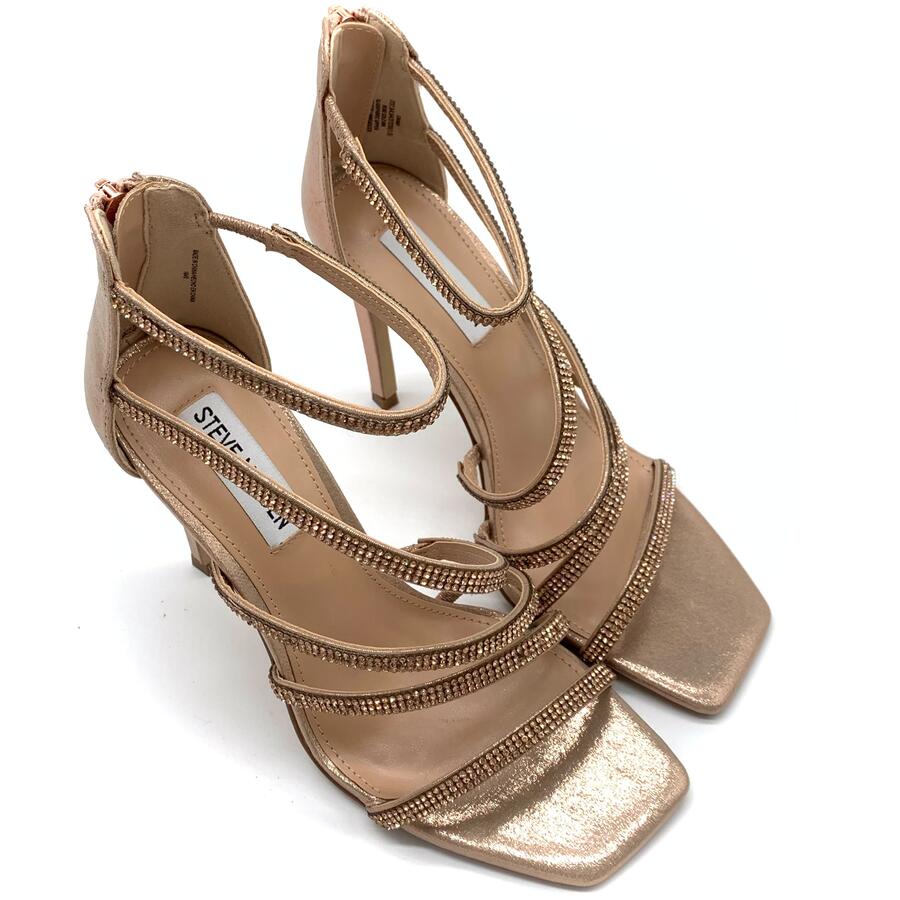 Steve Madden sandalo caviar con tacco rose gold e strass 