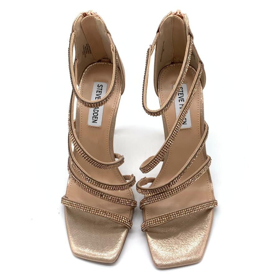 Steve Madden sandalo caviar con tacco rose gold e strass 