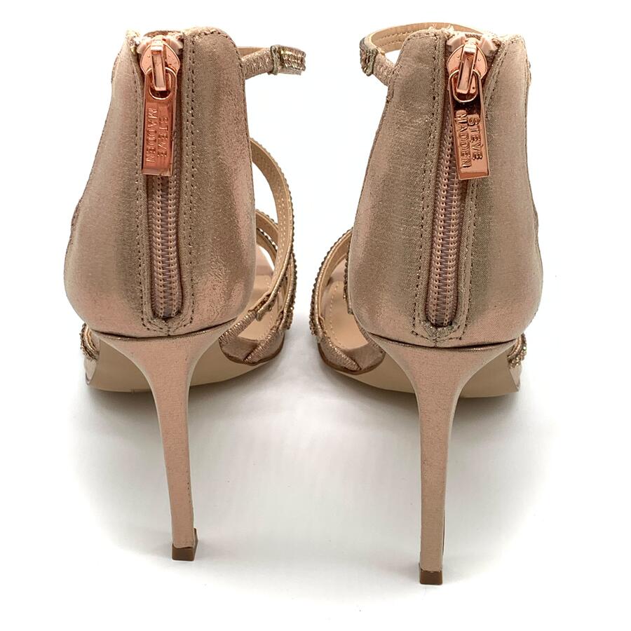 Steve Madden sandalo caviar con tacco rose gold e strass 