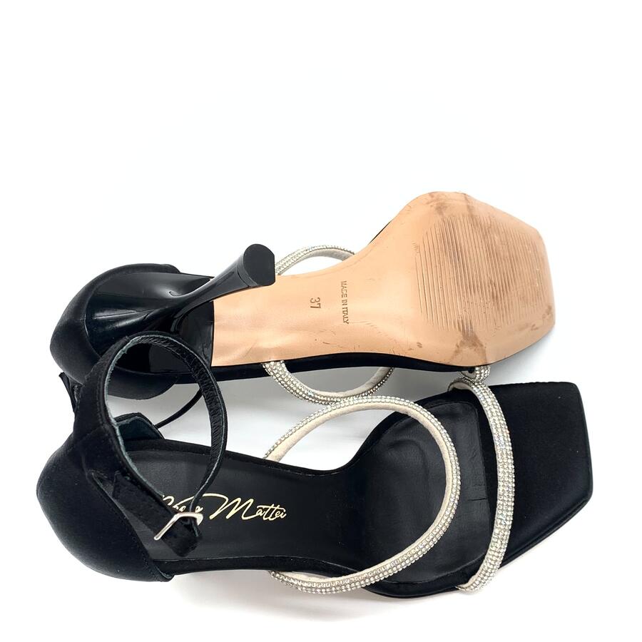 Paolo Mattei sandalo raso nero con strass