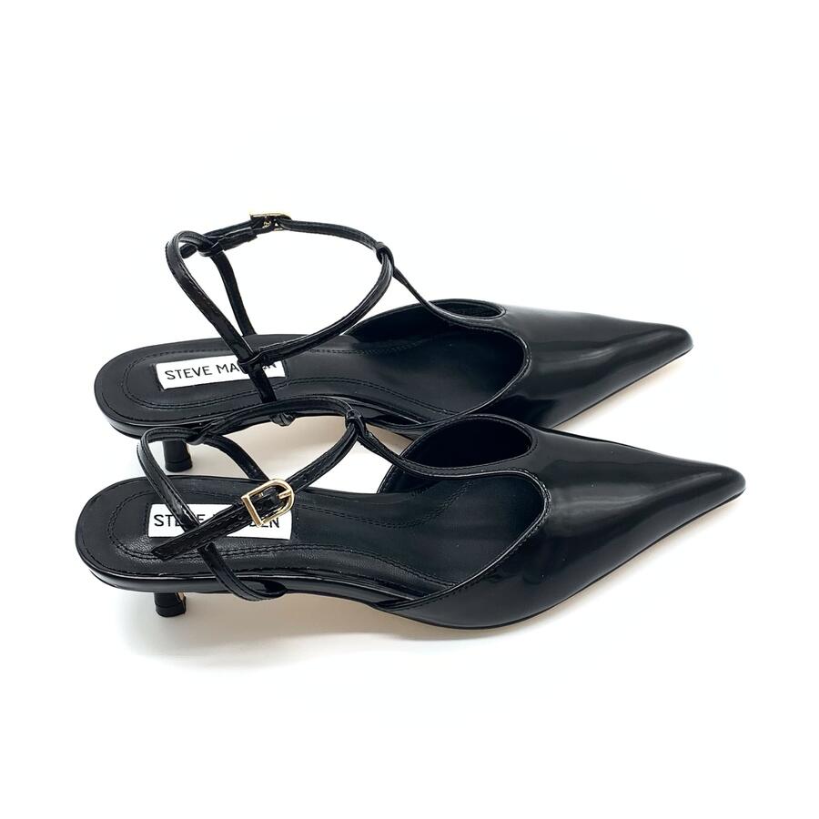 Steve Madden Chanel con cinturino nero in vernice 